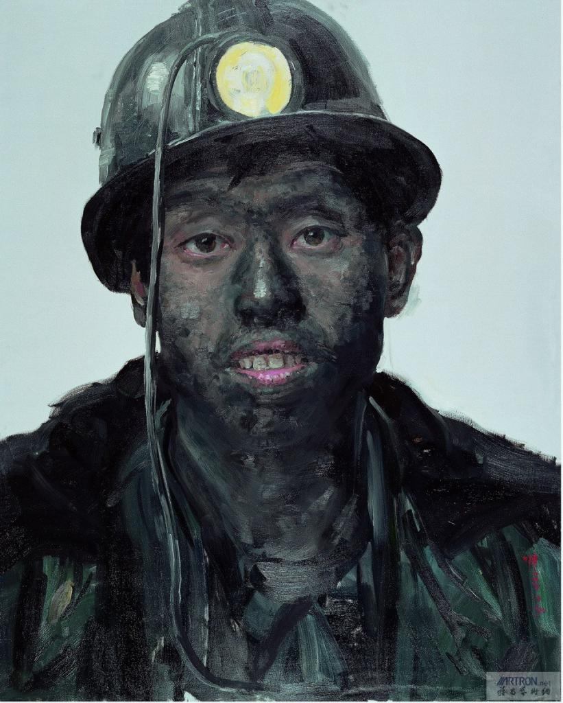 《矿工刘向才肖像》油画 2005年作 250CMX200CM