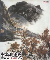 近现代胡佩衡　秋江泛舟