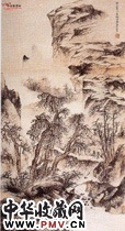 近现代胡佩衡　寒林归樵图轴