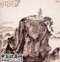 近现代钱瘦铁　山水图轴