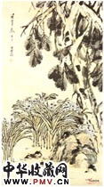 清虚谷　松石水仙图