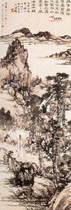 近现代黄君璧　仿石涛山水图轴