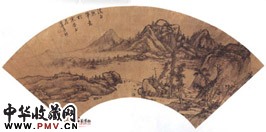 清王原祁　法巨然笔意扇页