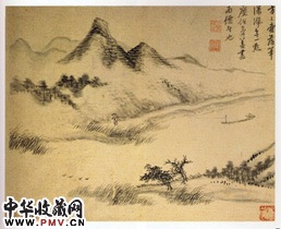 清王原祁　仿古山水之四（册）