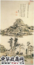 清王原祁　仿倪瓒设色山水图（轴）