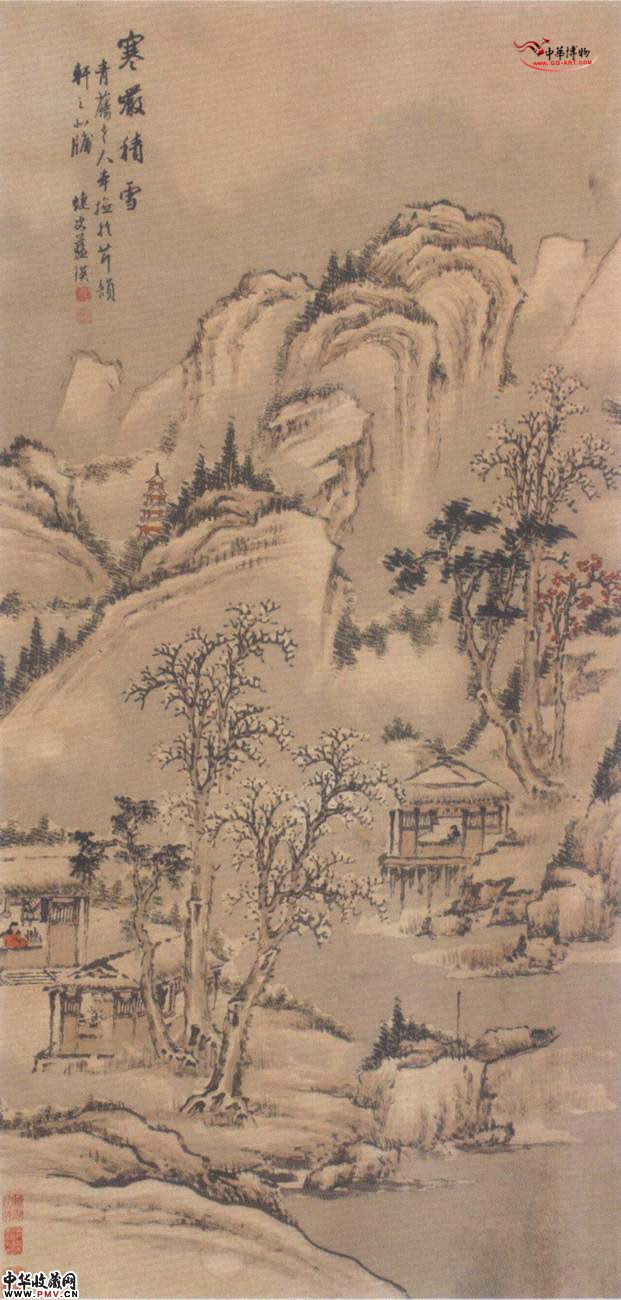 明蓝瑛 寒岩积雪