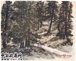 近现代赵望云    焦墨山水