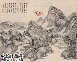 清奚冈 富春大岭图