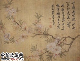 清奚冈　仿惲南田花卉图轴