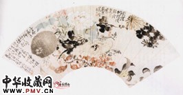 清李鱓　花果扇页