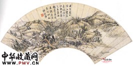 清王学浩　山水扇页
