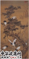 清郎世宁　松鹤同春图轴