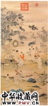 清郎世宁　弘历观画图