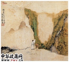 清居廉　山水四屏之四