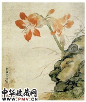 清居廉　花卉草虫二幅