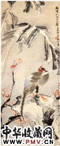 清王礼　蕉梅锦鸡图