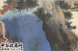 近现代谢稚柳　秋壁悬泉