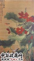 近现代张大千　江风秋叶图