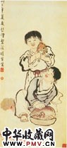 近现代徐悲鸿　二童图　