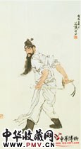 近现代徐悲鸿　持剑钟馗　
