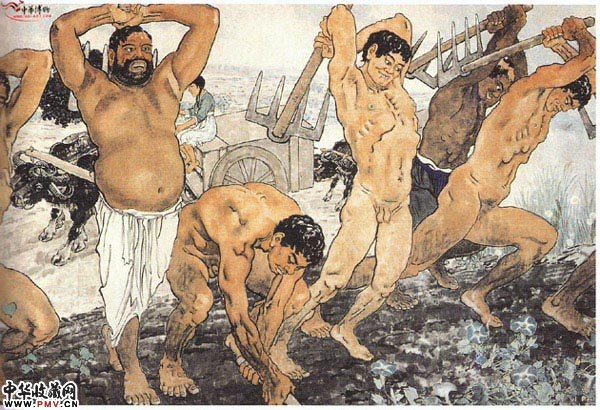 近现代徐悲鸿 愚公移山(局部)