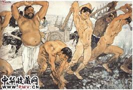 近现代徐悲鸿　愚公移山（局部）