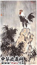 近现代徐悲鸿　风雨鸡鸣
