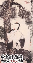 近现代王震　松鹤图轴
