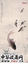 近现代吴青霞　春池鱼戏