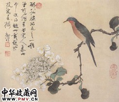 近现代陆抑非　醉八仙小鸟