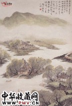 近现代贺天健　满湖歌女尽新妆