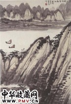 近现代贺天健　黛娥环列富春江