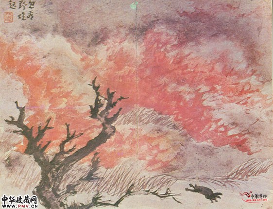 清罗聘 忽看野烧起