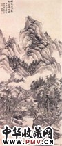 清吴历　山村树密图
