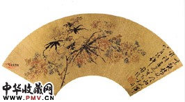 明陈淳　花卉扇面