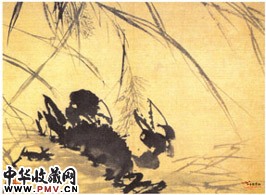 明陈淳　花卉册之螃蟹