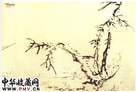 明陈淳　墨花钓艇图（局部）