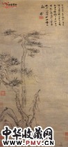 明倪元璐　苍林秀石图轴