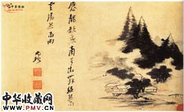 明倪元璐　山水花卉图