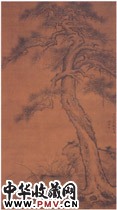 明项圣谟　松石图