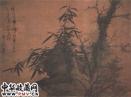 元吴镇　枯木竹石图