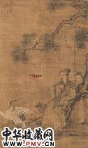 清冷枚 寿松瑞鹤图