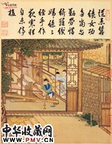 清冷枚　耕织图-织