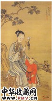 清冷枚　连生贵子图