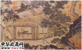 明周臣　春泉小隐图（局部）