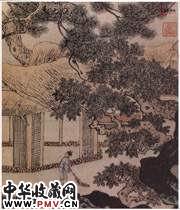 明周臣　春泉小隐图（局部）