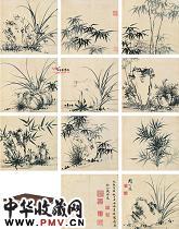 明周天球 兰竹册