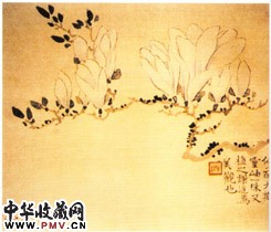 清汪士慎　墨笔花卉图--墨兰