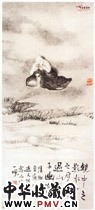 清汪士慎　镜影水月图