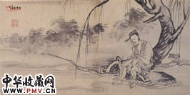 明吴伟　人物故事册“沧浪濯足”